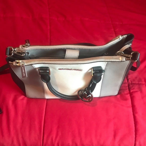 🖤EGUC🖤MK BLK, GRY, WHITE  MED TOTE - BAG W/STRAP - Picture 2 of 6